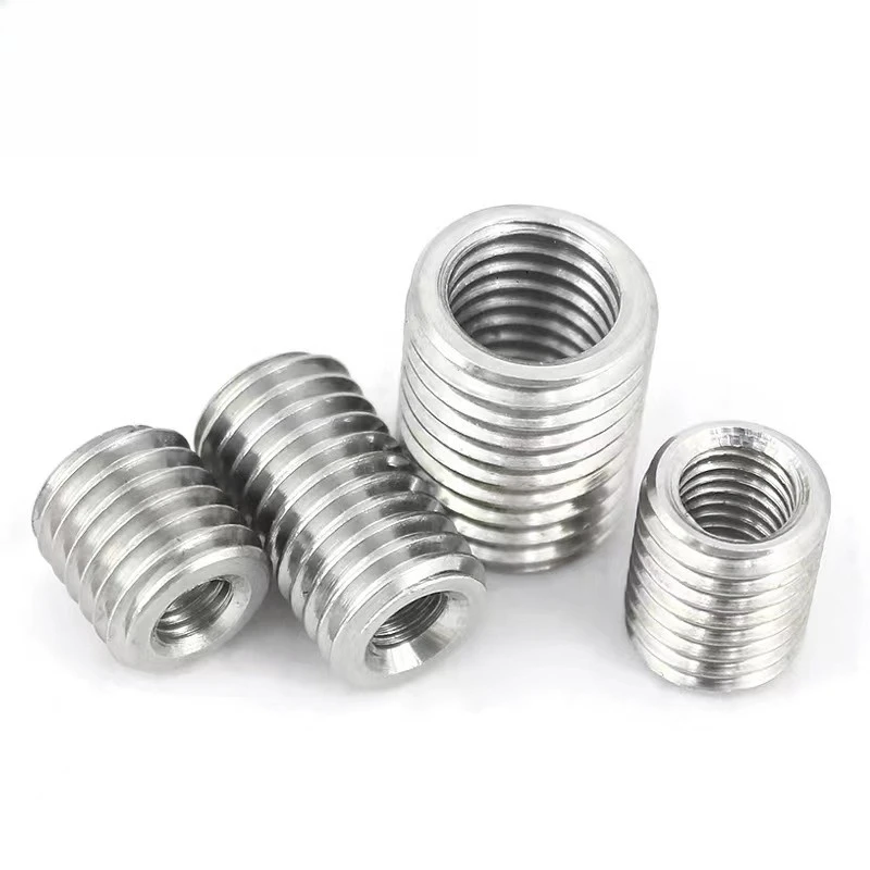 304 Stainless Steel M2 M2.5 M3 M4 M5 M6 M8 M10 M12 Slotless Inside Outside Self Tapping Thread Insert Adapter Nuts Converter Nut