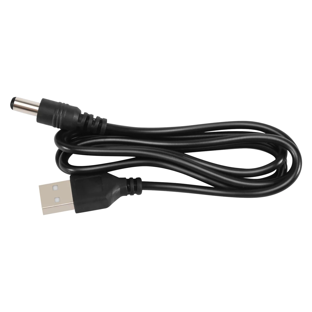 USB-Kabel 5,5 mm / 2,1 mm 5 V DC-Laufbuchsen-Stromkabel (schwarz, 75 cm)