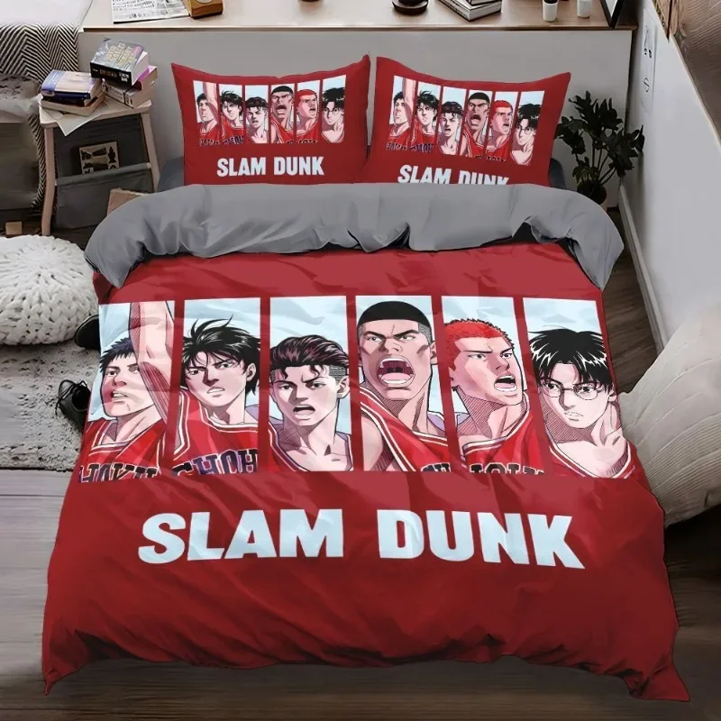 

Slam Dunk Sakuragi Hanamichi Rukawa Kaede creative personalized cartoon print home bedroom student dormitory four-piece gift set