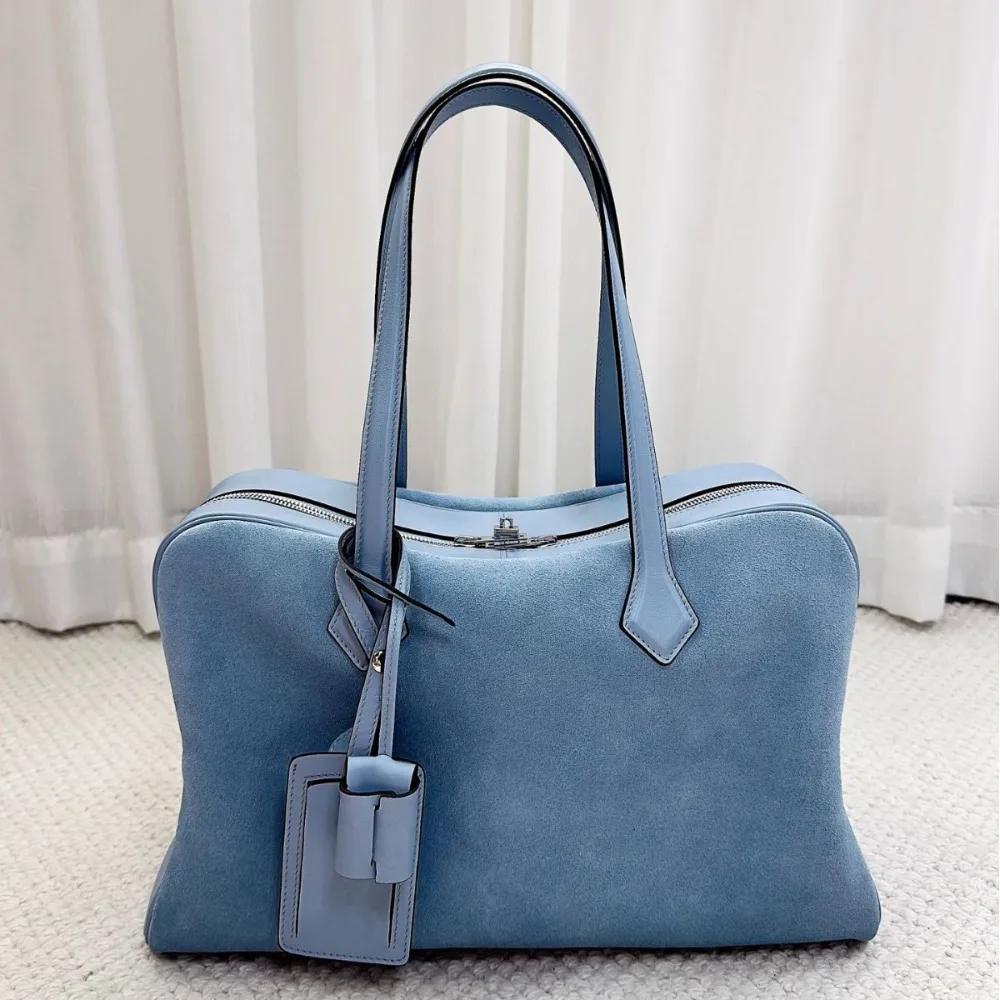 

Light Luxury High Quality 2025 New Swift Leather Splicing Suede Large-capacity Shoulder Handbag Casual Versatile Unisex