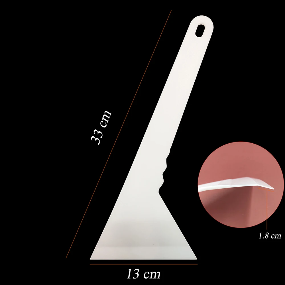 White Heat Resist Plastic Squeegee Window Tint Tool Long Handled Triangle Scraper Car Window Cleaning Squeegee Glass Wiper B44 - Image 4