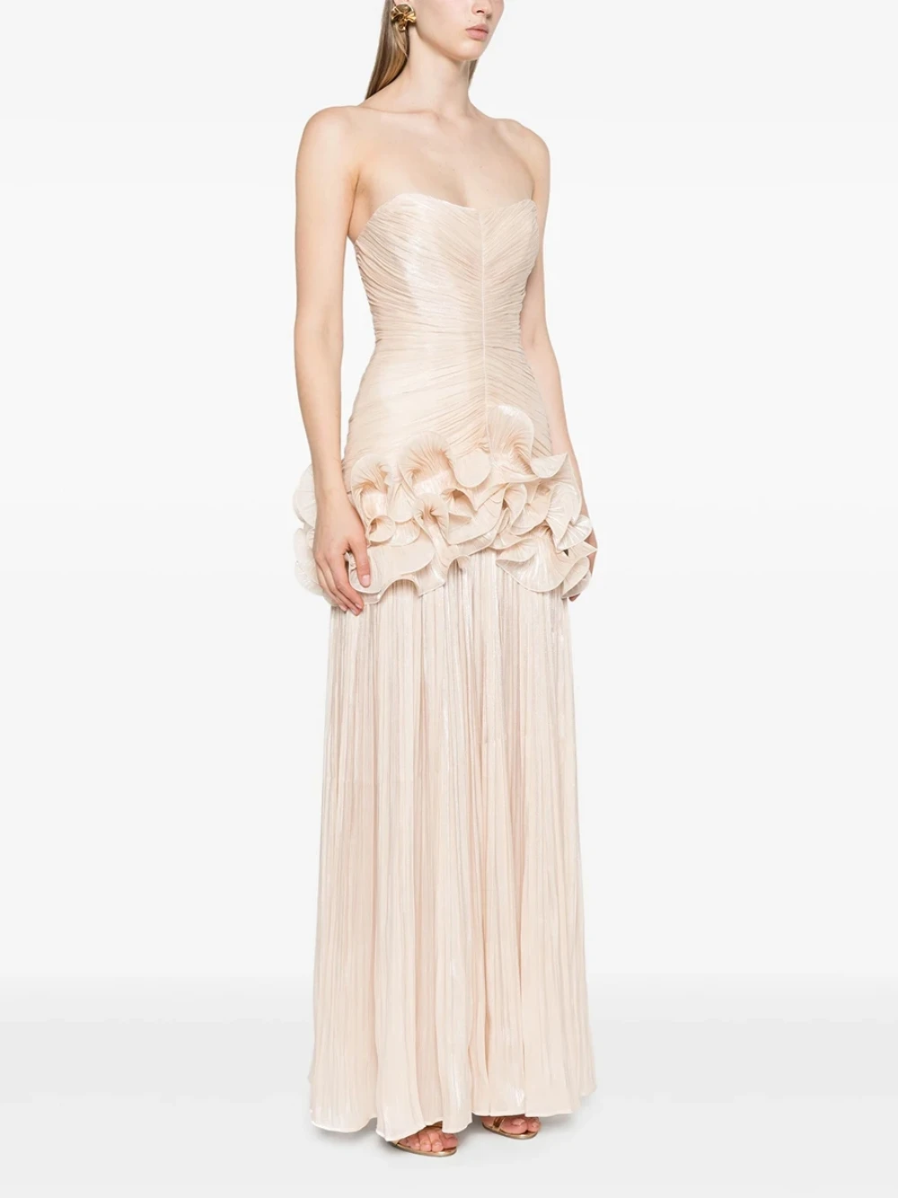 فستان سهرة صيفي جديد عالي الجودة 2025 طيات مقسمة للنساء بدون حمالات بدون أكمام رداء حفلات رسمي للتخسيس مخصص #3