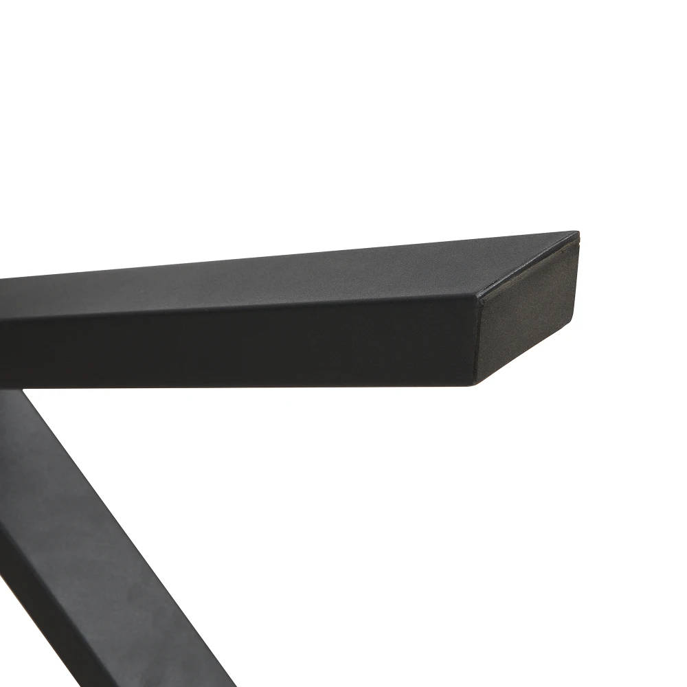 Esstisch, gekreuztes Design, rechteckiger Esstisch, Couchtisch, moderner, einfacher Esstisch aus Schmiedeeisen, 140 x 80 x 76 cm – Detail 19
