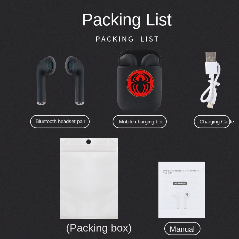 ديزني-سبايدر مان سماعات بلوتوث لاسلكية ، ستيريو 5.0 ، يونيفرسال ، شاومي ، هواوي ، آيفون ، رياضية ، هاتف صغير