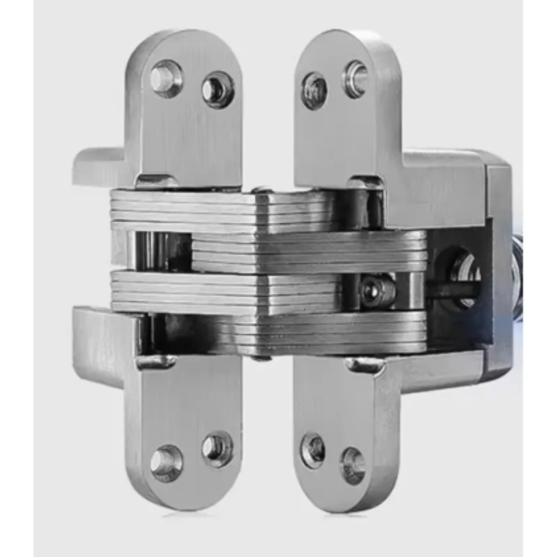 2Pcs Invisible Closer Hinge Brushed Steel Matte Black