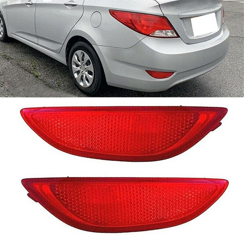 92406-1R000 Left Right Rear Side Bumper Light Lamp Reflector ABS 92405-1R000 Fit for Hyundai Accent Sedan 2012 2013 2014-2017