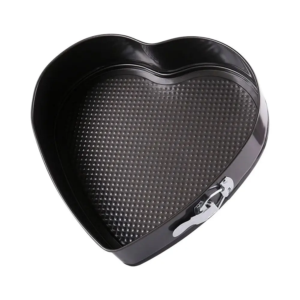 Moule de cuisson antiadhésif en acier au carbone, 1 pièce, poêle à gâteau en forme de cœur avec fond amovible, moule à gâteau étanche