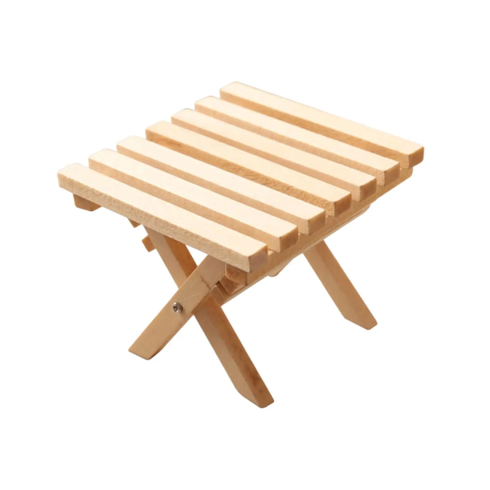 1 12 โมเดลตุ๊กตาจิ๋ว โต๊ะพับได้ เฟอร์นิเจอร์จำลองไม้ สำหรับตกแต่งบ้าน DIY อุปกรณ์เสริม