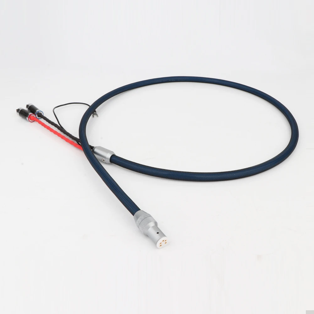 HIFI TA205 Tonarm Cable 5 Pin DIN to RCA Phono Turntables Analog Cable with 99.998% OFC silver plated cable