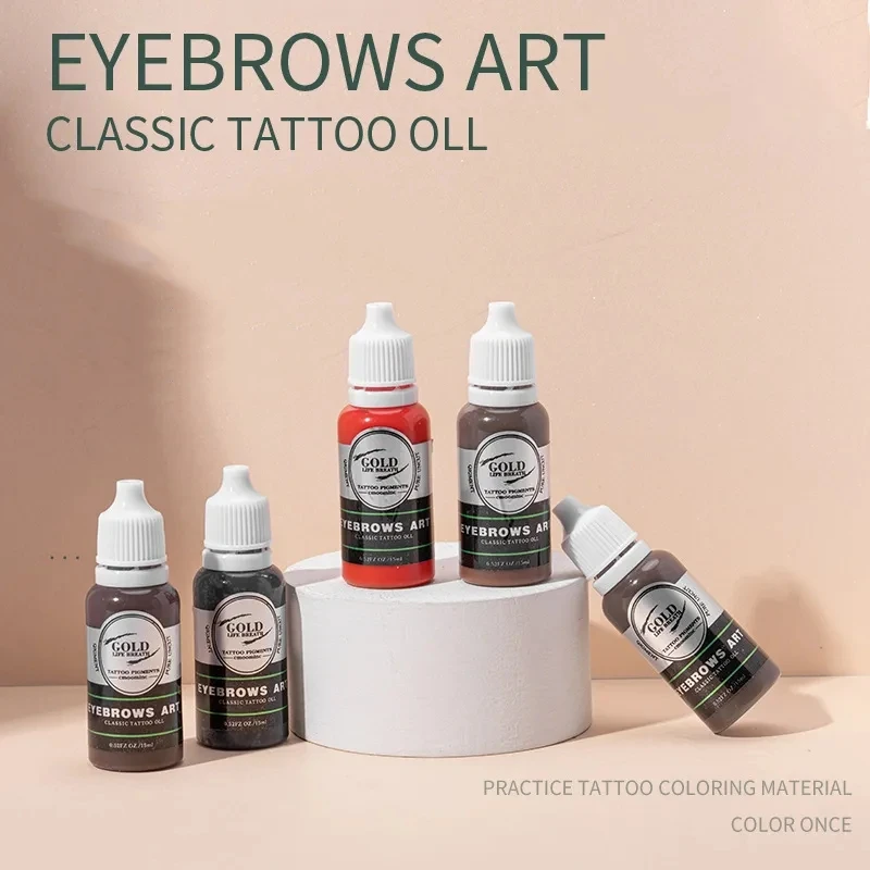 1pcs Microblading 15ml Practice Tattoo Pigment Ink Set for Achieving Long-Lasting Natural-Looking Eyebrows Eyes and Lips