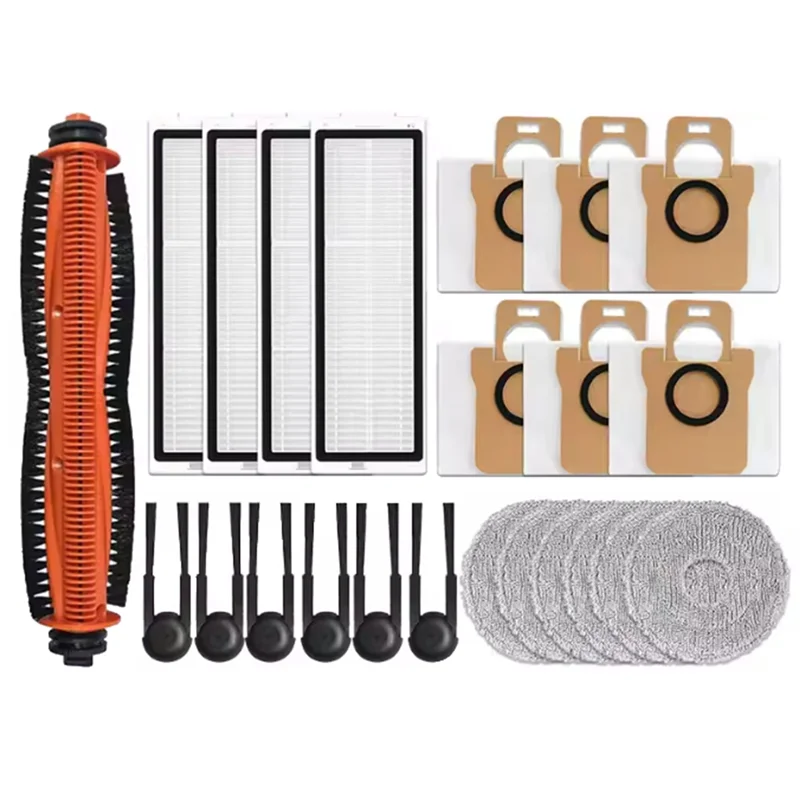 

Комплект для замены пылесборников и насадок A76G - 23 предмета: основная щетка, боковая щетка, HEPA-фильтр для пылесосов Xiaomi Mijia M40S/OV31CN