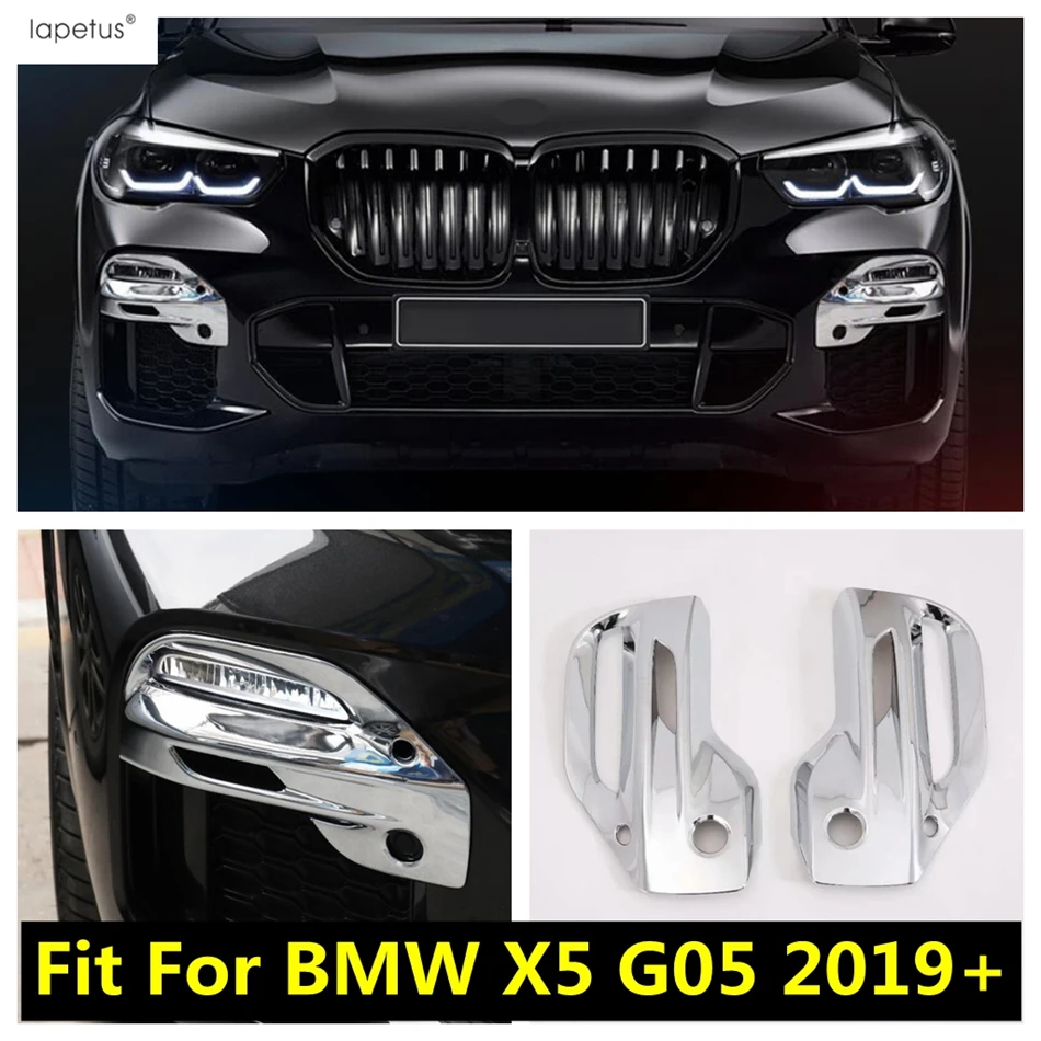 

Front Fog Bumper Lamps Lights Frame Decoration Protection Cover Trim For BMW X5 G05 2019 - 2022 ABS Chrome Exterior Accessories