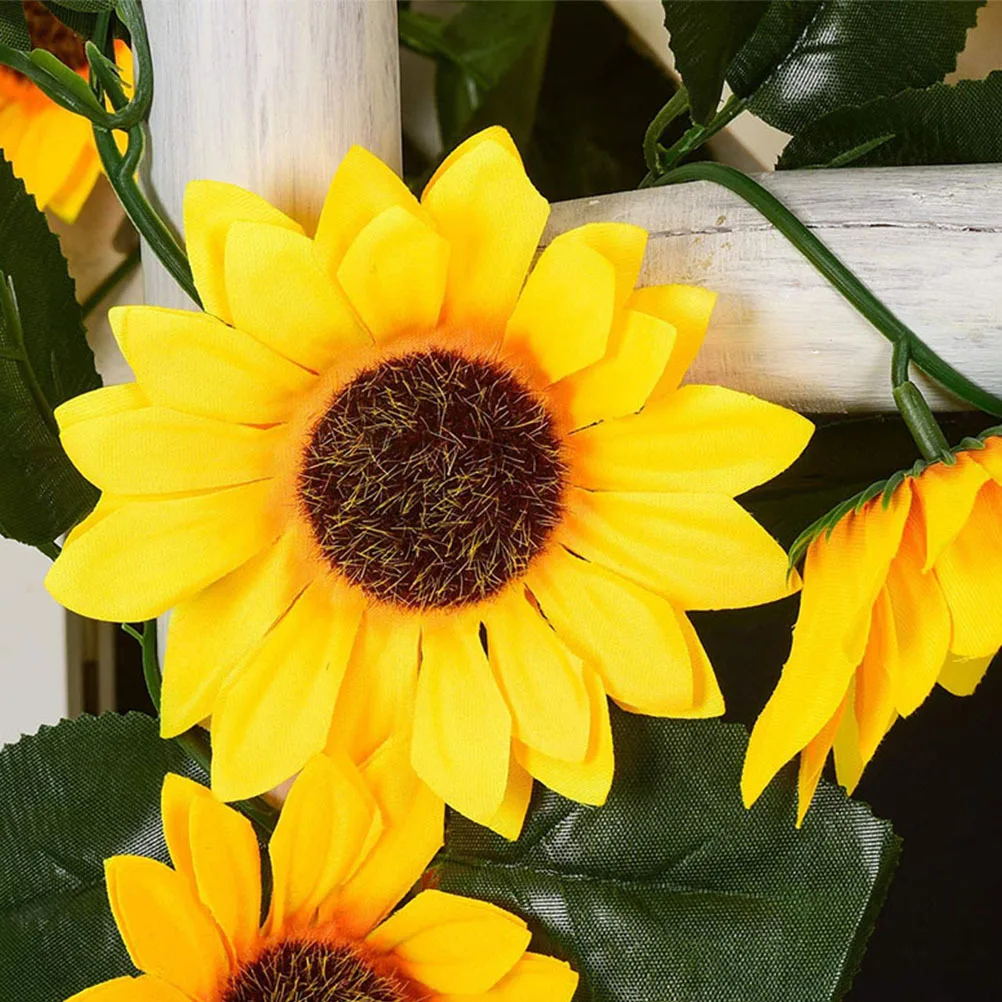 

2Pcs Fake Sunflower Vine Decor Artificial Vines Flexible Twining Home Shop Bar Decoration Long-Lasting Fake Vine Scene Ornament