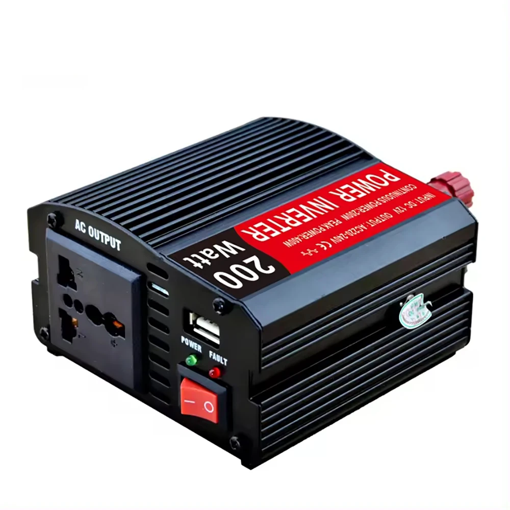 

Портативный автомобильный инвертор 200 Вт, модифицированный синусоидальный преобразователь, солнечный инвертор 200 Вт