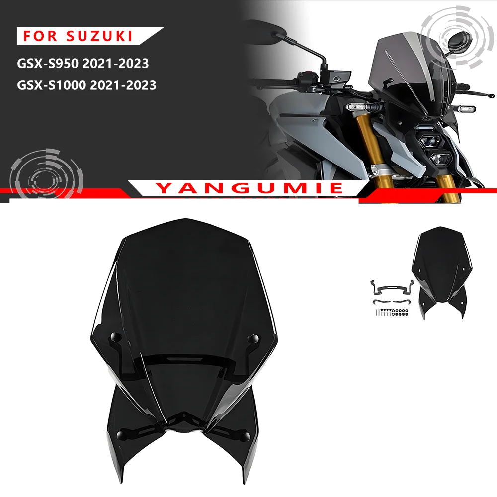Lightweight, high-transparency windscreen for Suzuki GSX-S950 2021-2024 and GSX-S1000 2021-2024, motorcycle wind deflector