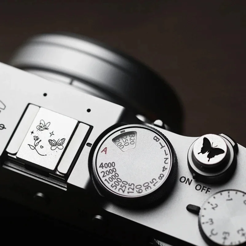 

Metal Hot Shoe Cover & Shutter Button Set for Fujifilm X100V X-T5 X-T4 X-T30 X-S10 Nikon Z50 Z30 Zf, Aluminum Alloy Dust Cap &