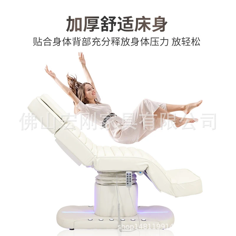 Eyelash Extensions Beauty Salons, Foot-Controlled Lift Treatment Bed, Massage And Mi