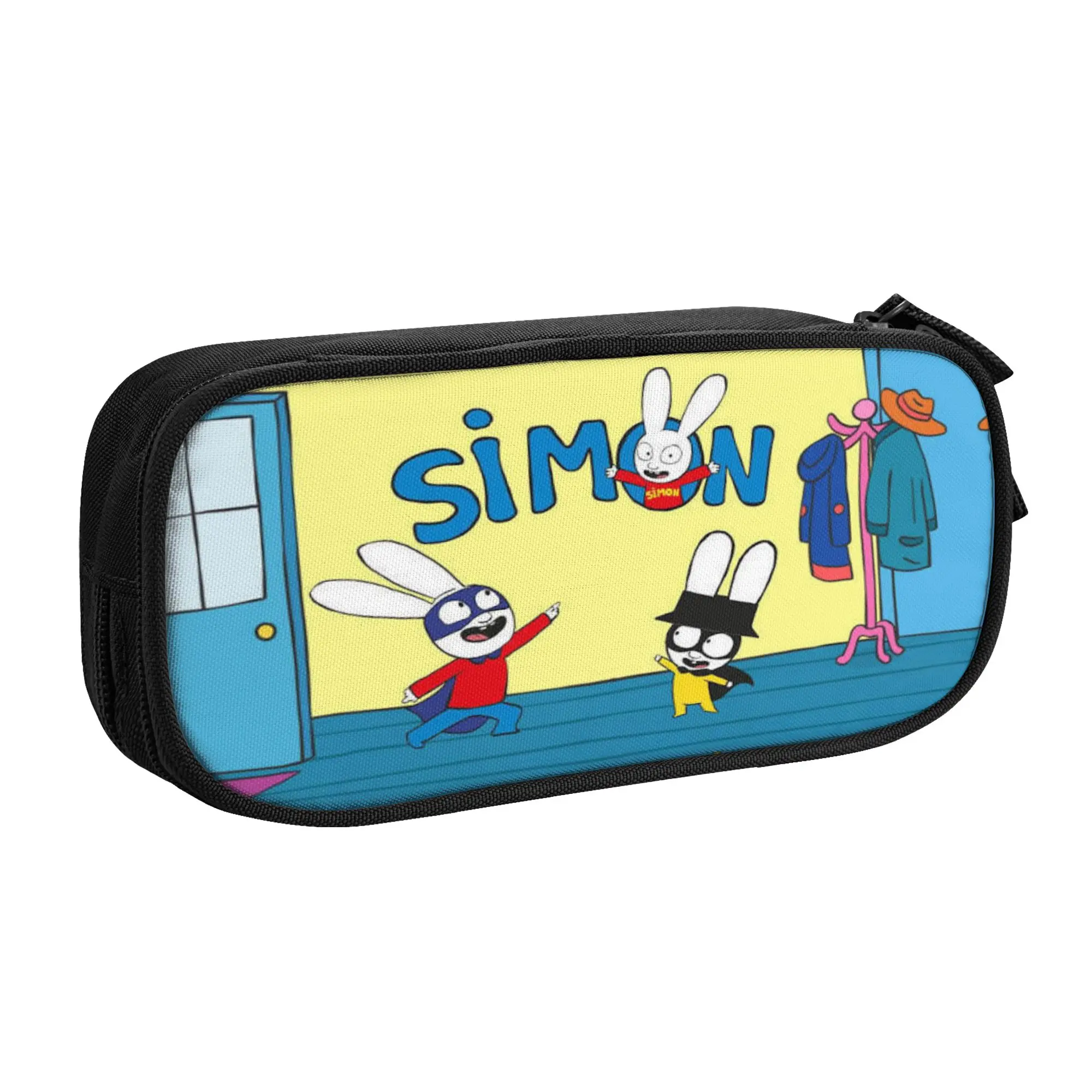 Large Capacity Pencil Pouch Simon Super Rabbit Merch  Double Layer Pen Case Girl Makeup Bags Gift