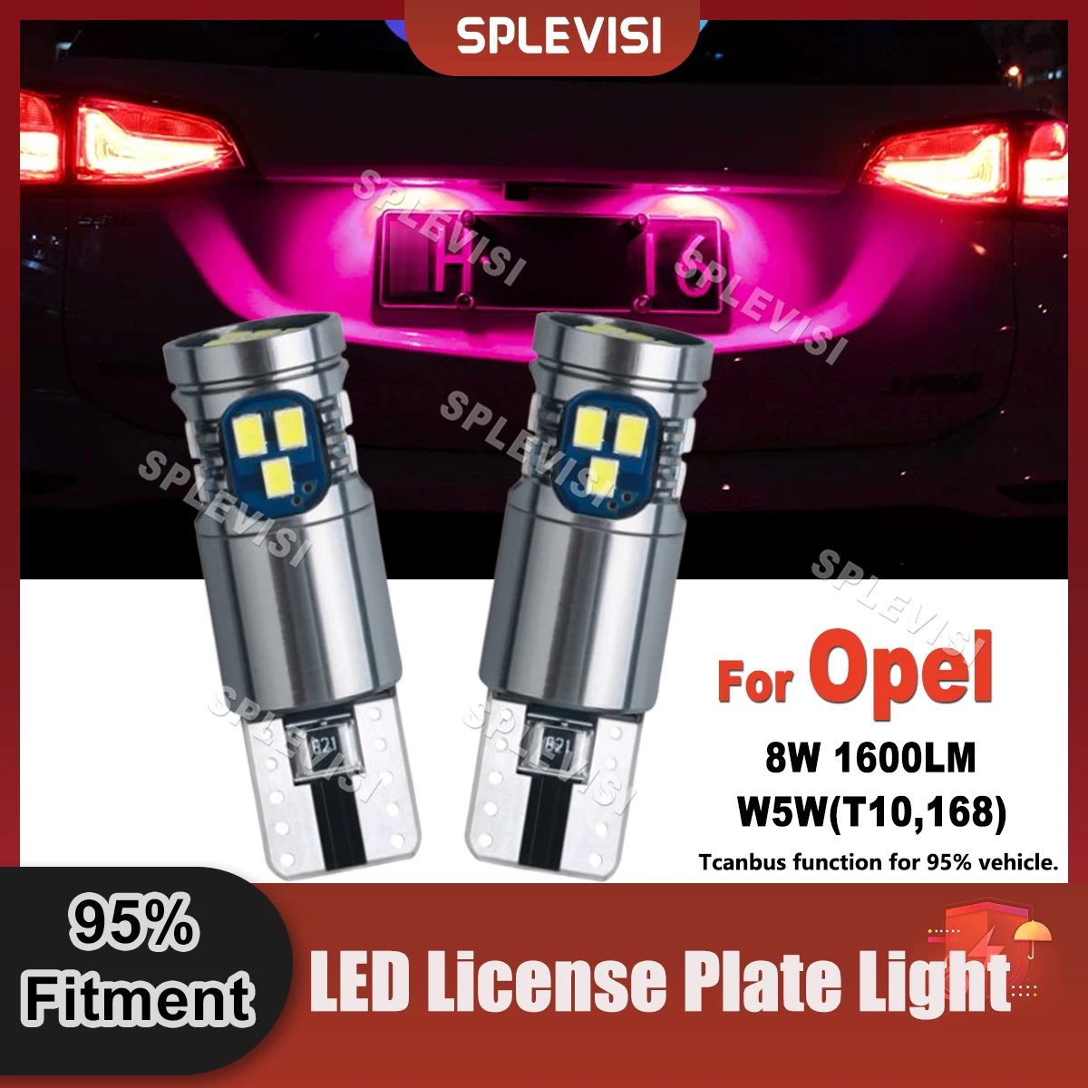 

2PCS W5W T10 LED License Plate Light Bulbs Relace Kit Compatible For Opel Astra Cascada Corsa D E Insignia A Mokka