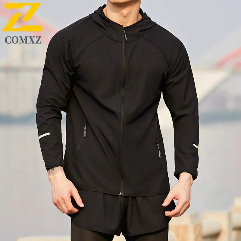 سترة بغطاء للرأس للحماية من الأشعة فوق البنفسجية للزوجين للجري UPF50 + ملابس رياضية سريعة الجفاف قابلة للتنفس مع تقنية تبريد للضوء الليلي 2025 #1