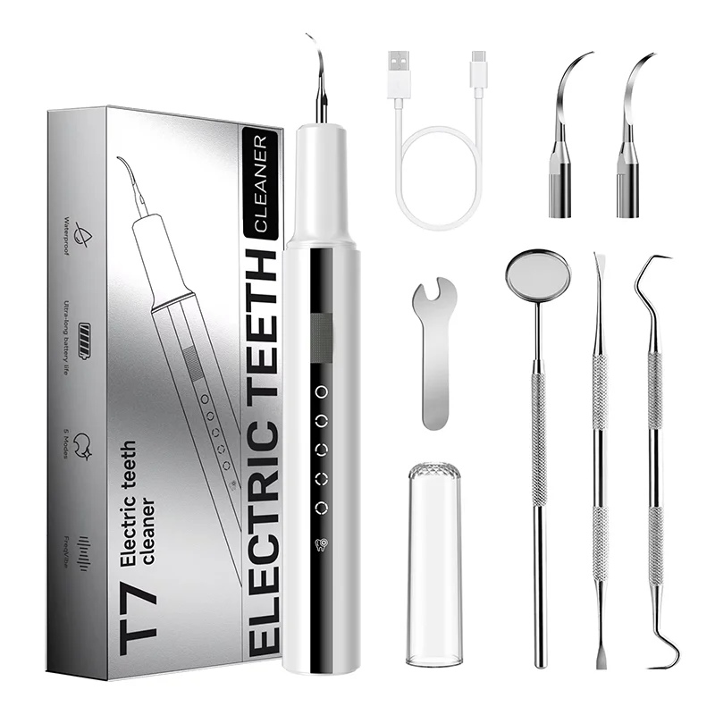 Electric Sonic Tooth Stains Remover Whitening Dental Calculus Scaler Plaque Teeth Cleaner Tartar Removal Oral Cleaning Kit