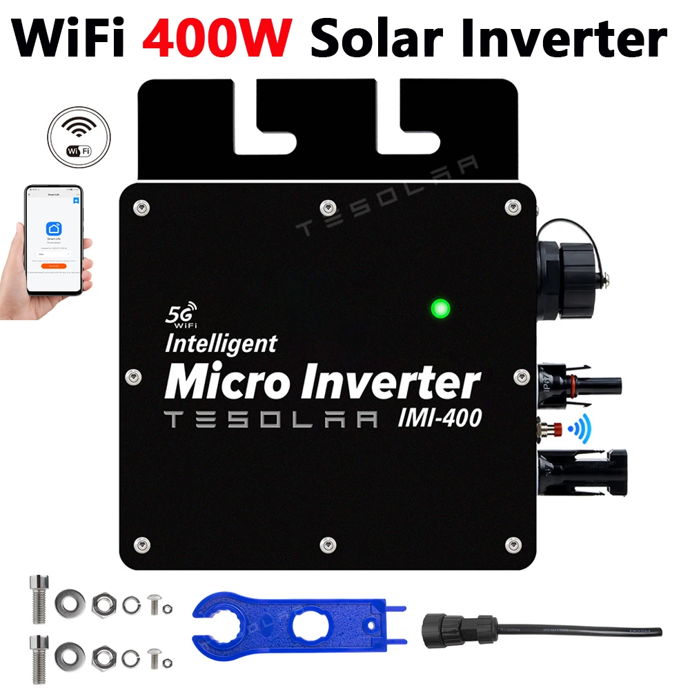 Micro Inversor Solar Mppt Grid Tie 400w 220v 220v 220v 50v dc Onda Senoidal Pura Micro-inversor com Wifi para o Sistema de Energia Fotovoltaica do Painel Solar
