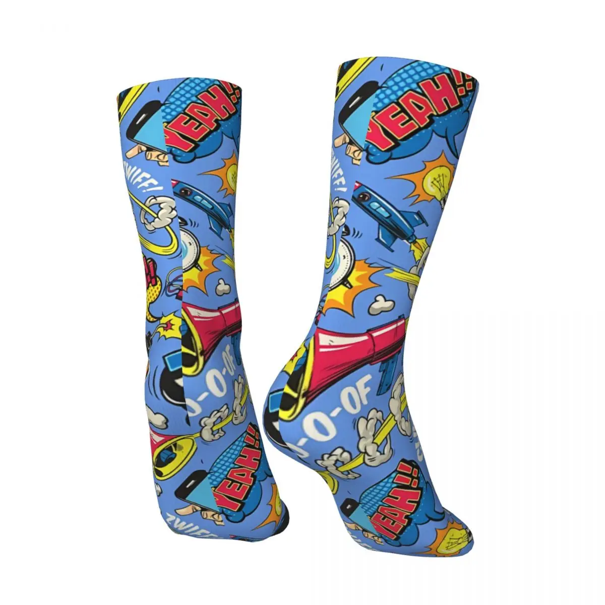 Funny Men's Socks Comic Book Graphics Vintage Harajuku Comic Book Lover Hip Hop Casual Pattern Crew Crazy Sock Gift Printed