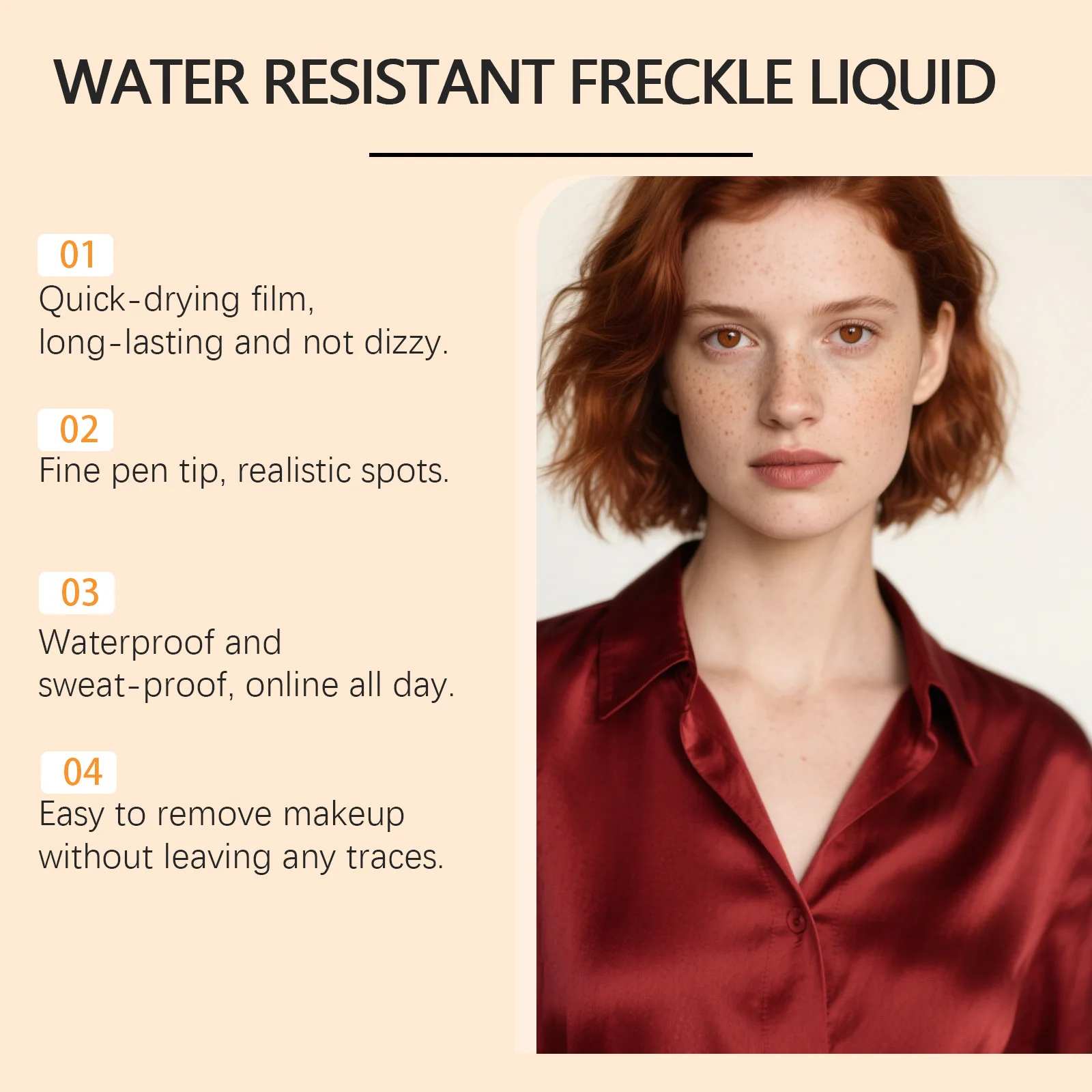 제포코 워터 레지스턴트 프렉클 리퀴드 롱래스팅 시뮬레이션 스팟 페이크 도트 퀵 드라이 내추럴 워터프루프 앤 스웨트 프루프 메이크업