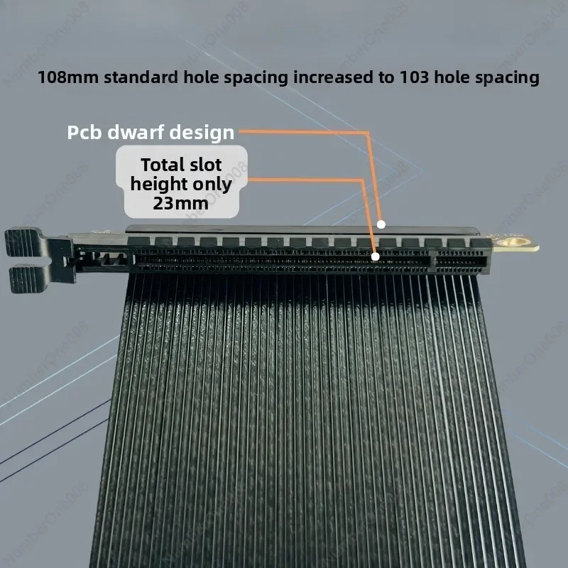 

PCIe 4.0 X16 Dual Reverse Riser Cable, 16Gbps Silver-Plated Wire 85 Ohm Design for ITX Small Form Factor PC