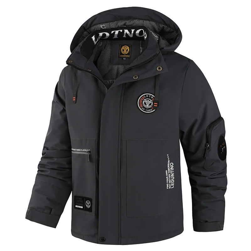 

Winter Men Outdoor Windbreak Warm Travel Jacket Men Hooded Casual Fashion Sport Waterproof Climbing Trekking Jacket Male Coat