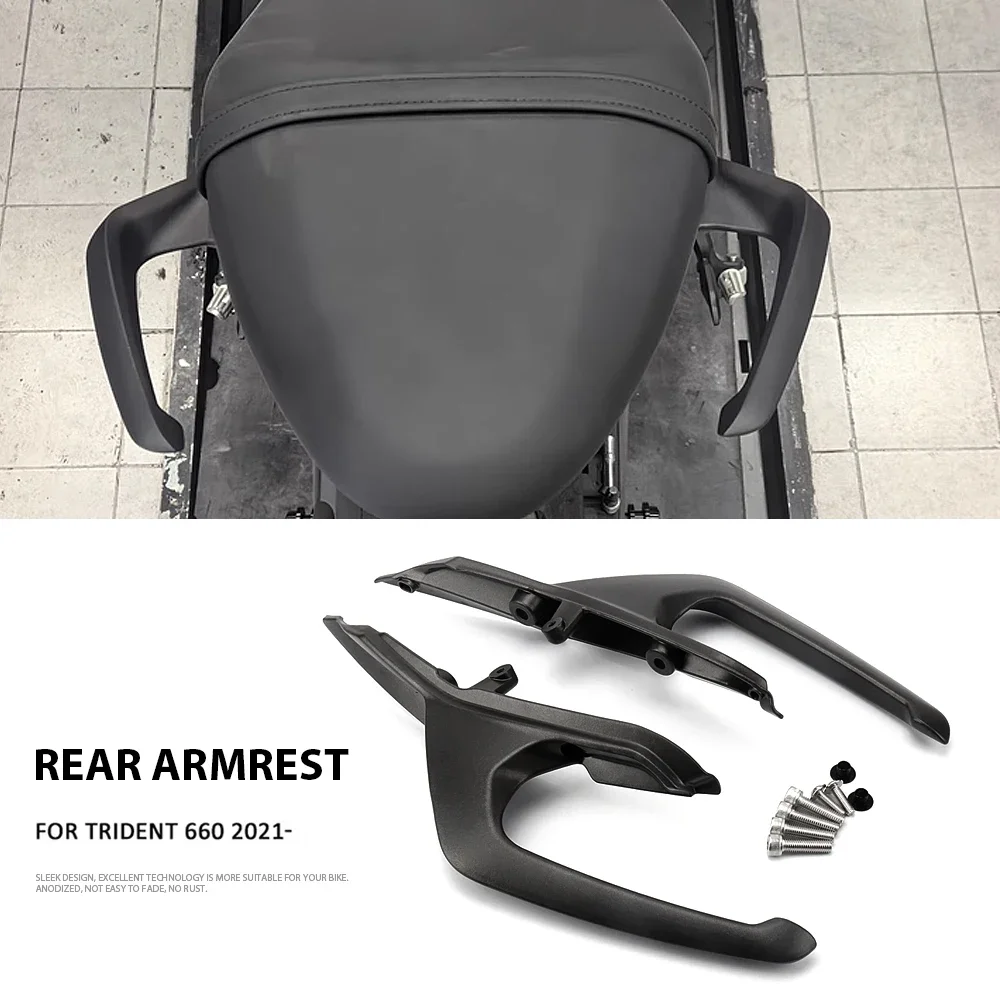 Trident 660 acessórios para motocicleta, kit de apoio de braço traseiro de alumínio, alça de passageiro, descanso de braço para trident