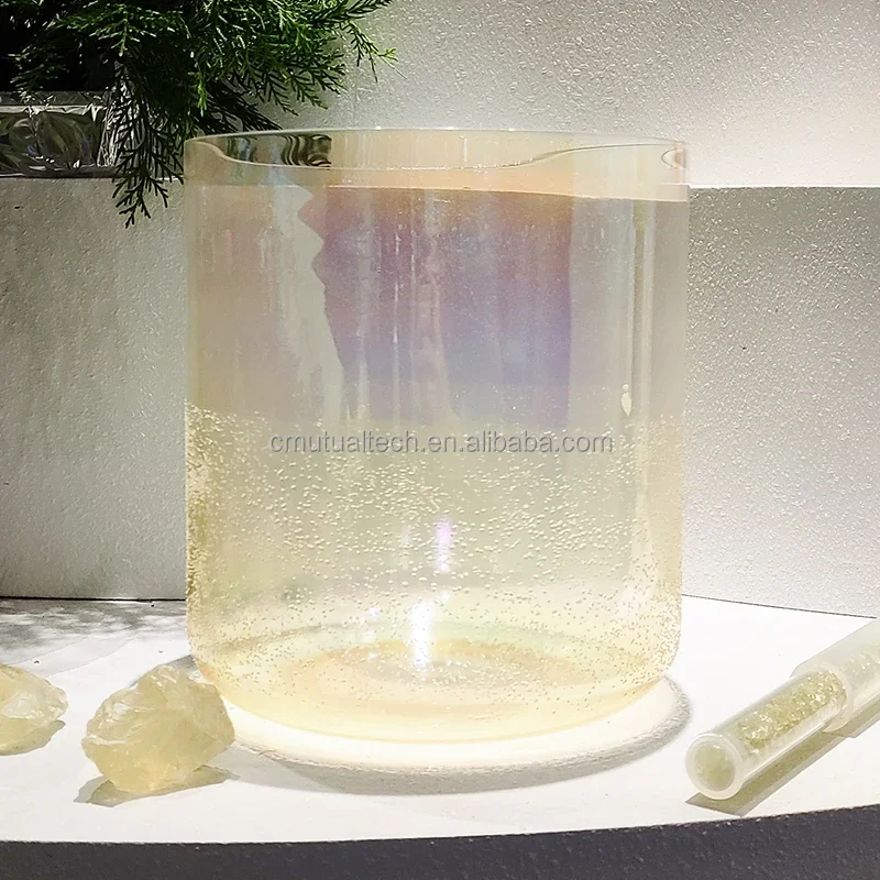 High Grade Alchemy Crystal Bowl Citrine Quartz Sound Therapy Crystal Singing Bowl 432Hz Sound Healing Instrument