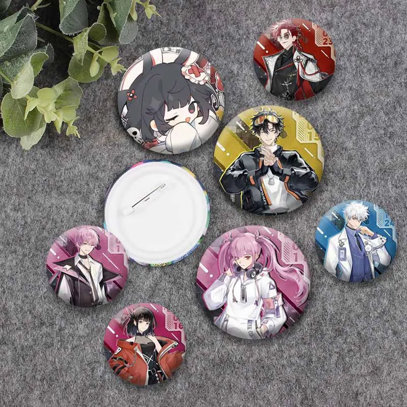 Anime Link Click Soft Button Pins Handmade Cartoon Round Badge Snap-in Brooch Clothes Bag Decoration Accessories Jewelry Gift