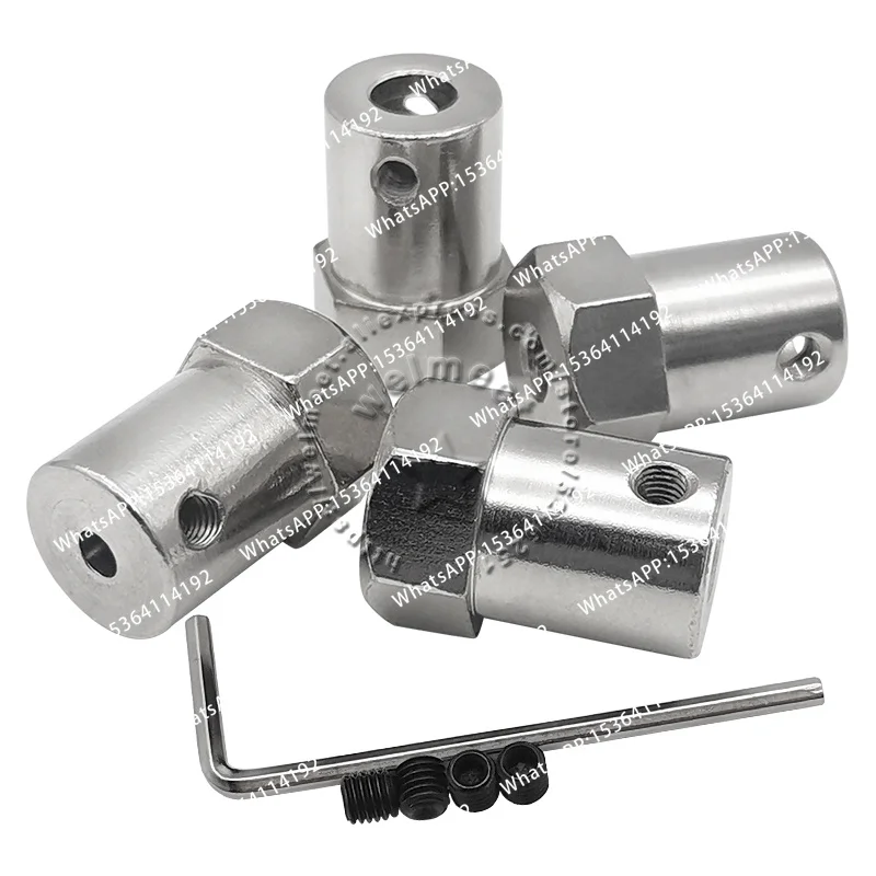 10 pieces 2mm/3mm/3.17mm/4mm/5mm/6mm/7mm/8mm electroplated rigid hexagonal coupling motor connector sleeve