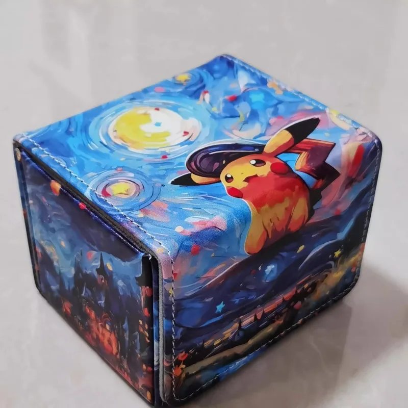 ポケモンデッキボックスピカチュウアニメゴッホ星空ピカチュウ-ptcg-ゲームコレクションカード収納ボックスおもちゃギフト
