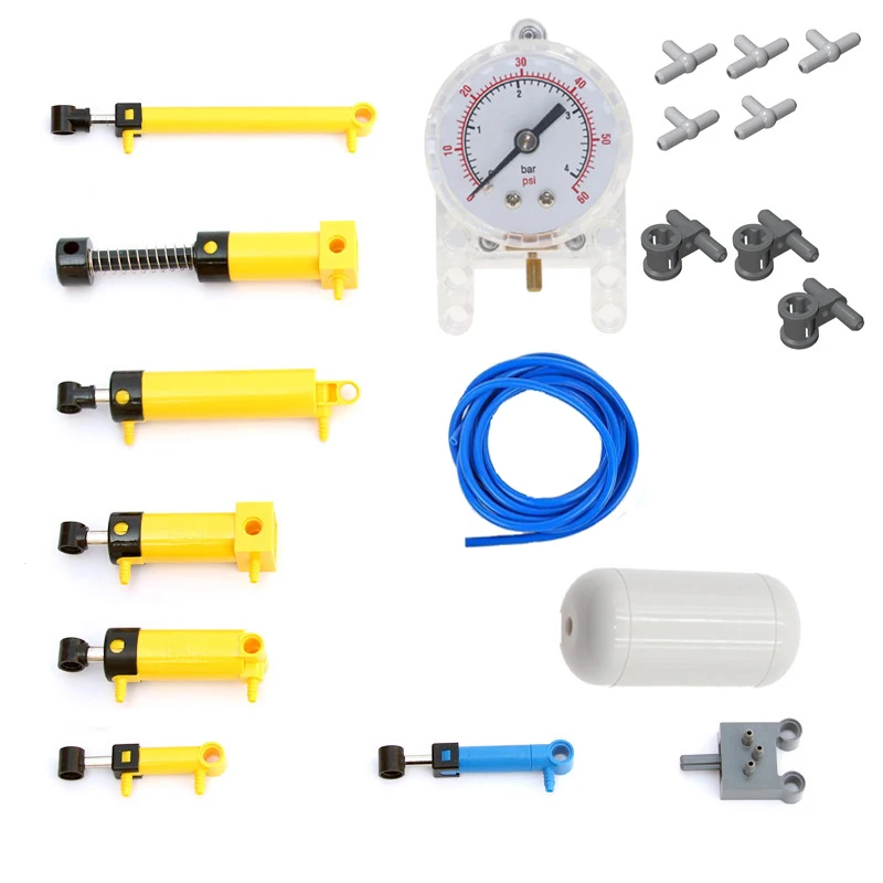 Mould King MOC Technical Hose Air Pump Tank Push Rod Putter Switch Piston Compatible lego Pneumatic Parts 9641 42043 47225 61904