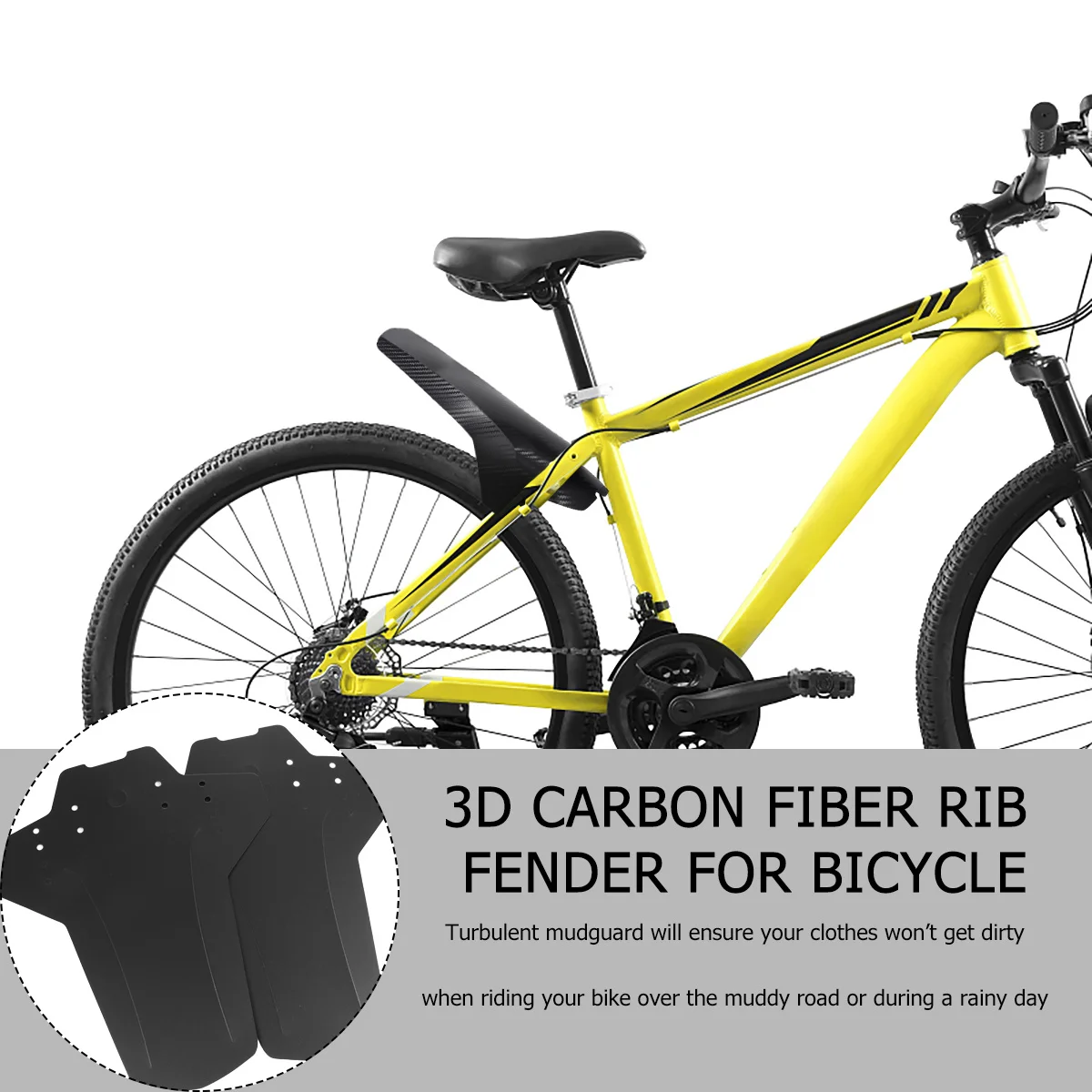 Bike Mudguard Set Universal 3D Flexible Front Rear Tire For Road Bicycle Dustproof Waterproof Flaps Wing