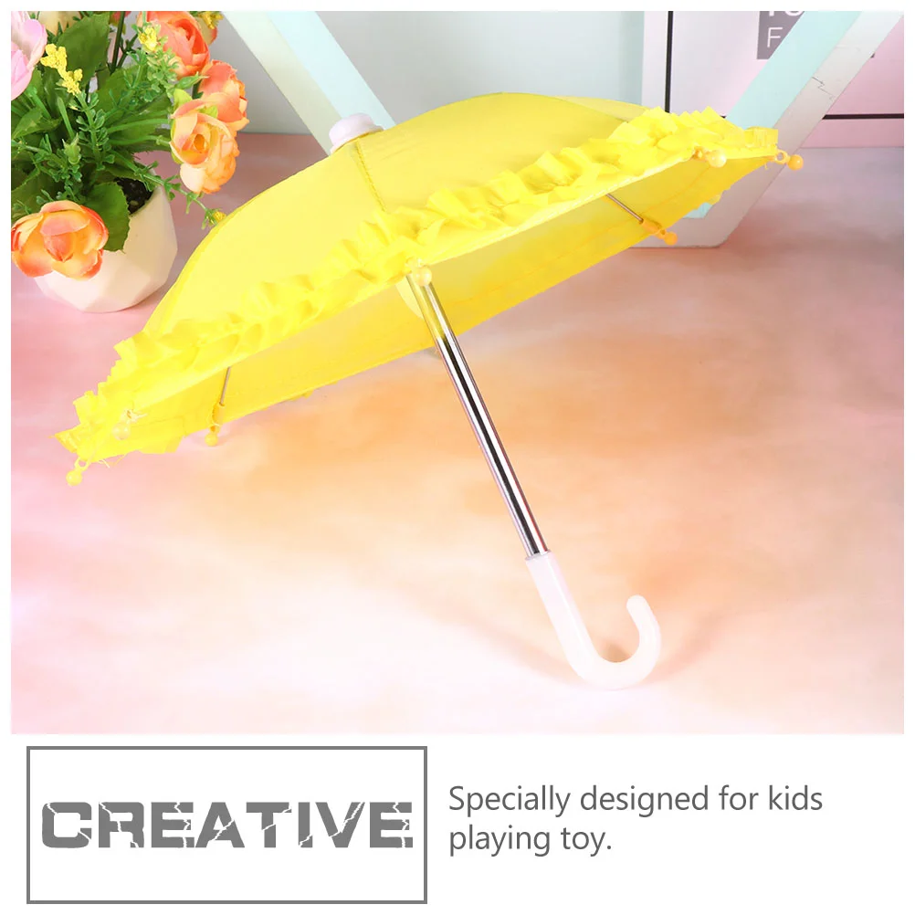 4 Pcs Lace Toy Umbrella Kids Accessories Toys Solid Color Umbrellas Durabele Cosplay Lovely Hanging Decors