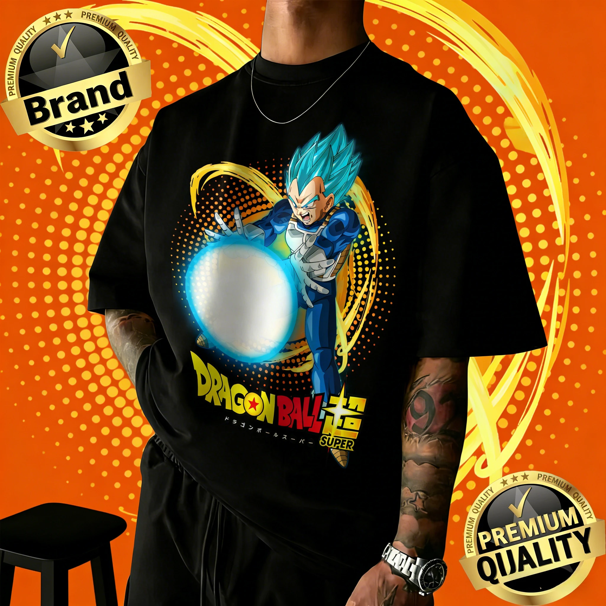 

Новая летняя футболка 2026 года с принтом Vegeta к 40-летию Dragon Ball, 100% хлопок, аниме-принт, большие размеры, повседневная уличная одежда унисекс в стиле Y2K