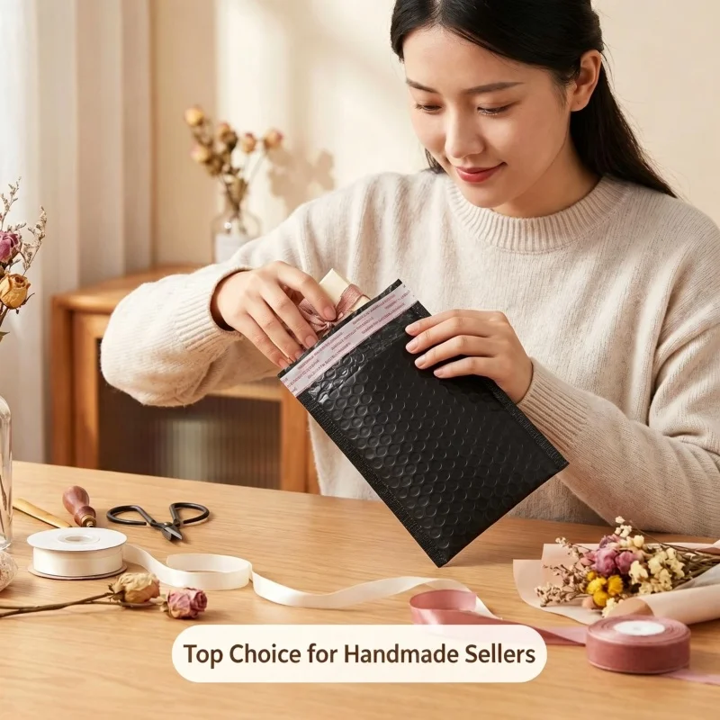 50Pcs Black Bubble Envelopes Bag Waterproof Foam Bubble Mailers Express Shipping Envelope Bags Self Seal Organizer Bag