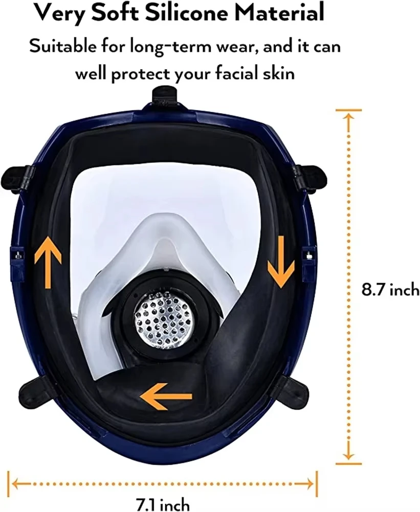 Full Face Gas Mask Chemical Biological Radioactive Contamination Gasmask Respirator Filter Radiation Dustproof Respirator