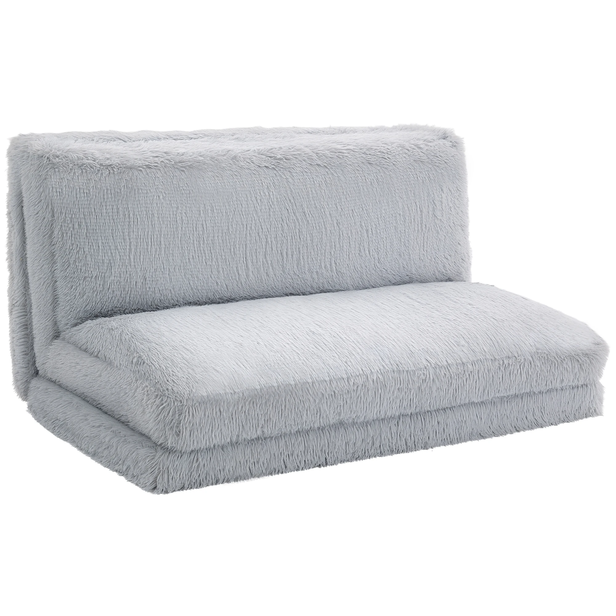 Homcom Bean Bag Chair Floor Sofa Bed for Adults 54 X102 in Light Gray