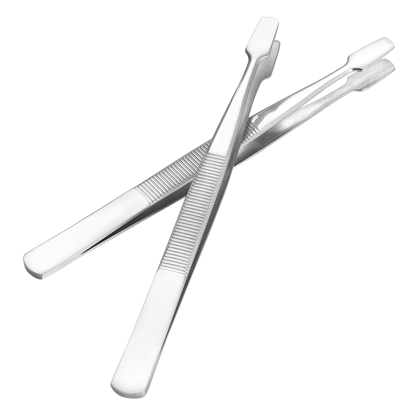 

2pcs Philately Tweezers 114mm Silver Nickel Plated Steel Smooth Spade Tips for Stamp Collecting Kit Stamps Tool Postage