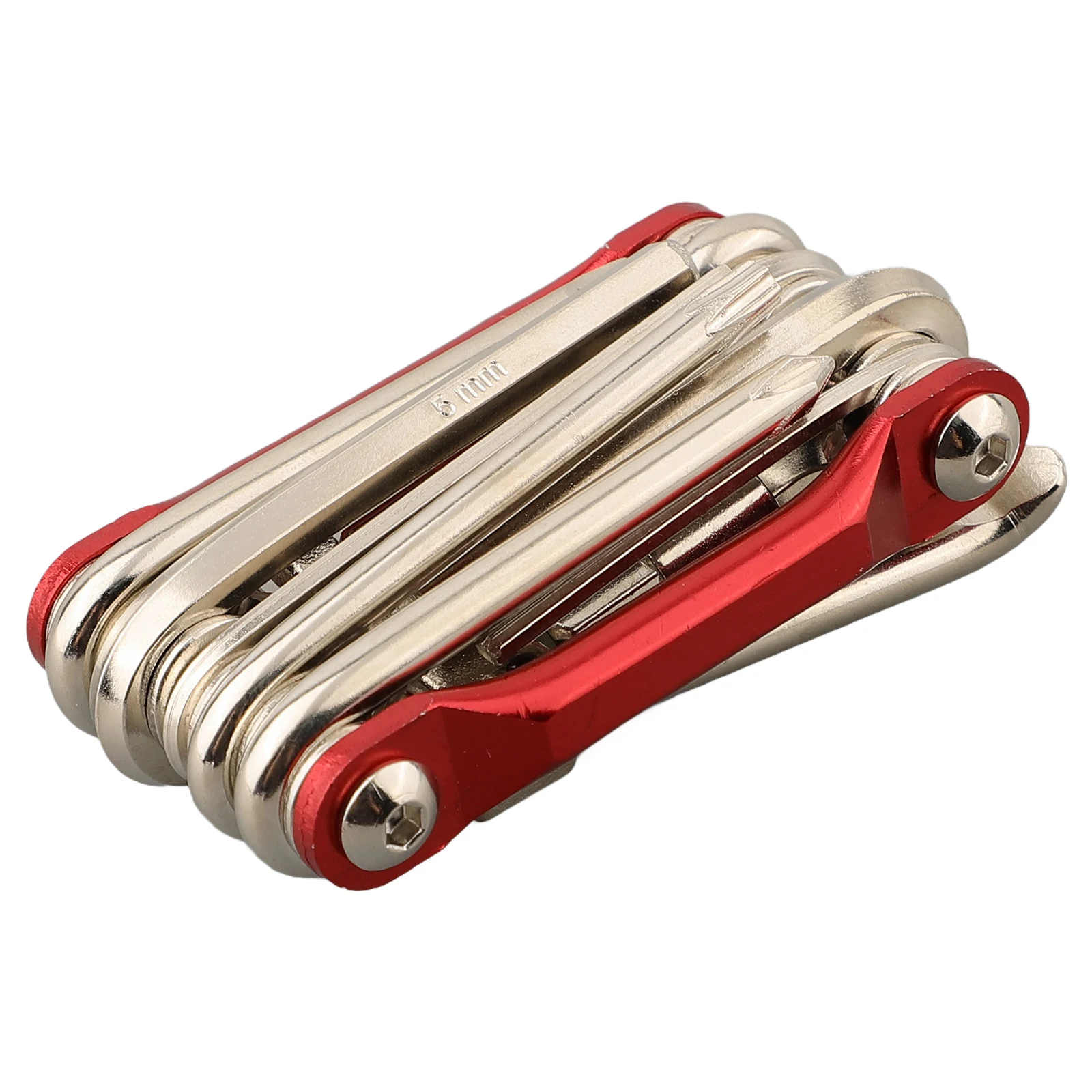 

11-In-1 Bike Tool Multi-Function Tool Set Bike Repair Outdoor Cycling Compact Size Red Color Steel Material Foldable Design