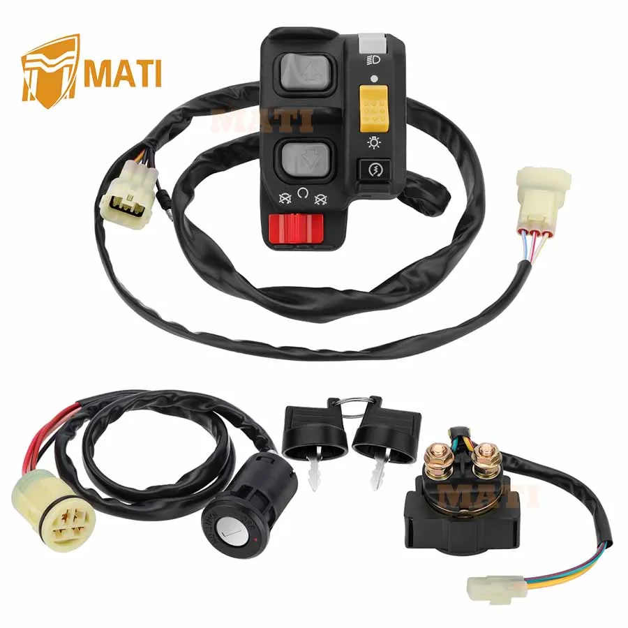 Handlebar Key Starter Relay Switch Kit for Honda Foreman 450 ES TRX450FE 1998-2004 Electric Shift 35020-HN0-A11 35100-HN0-A02