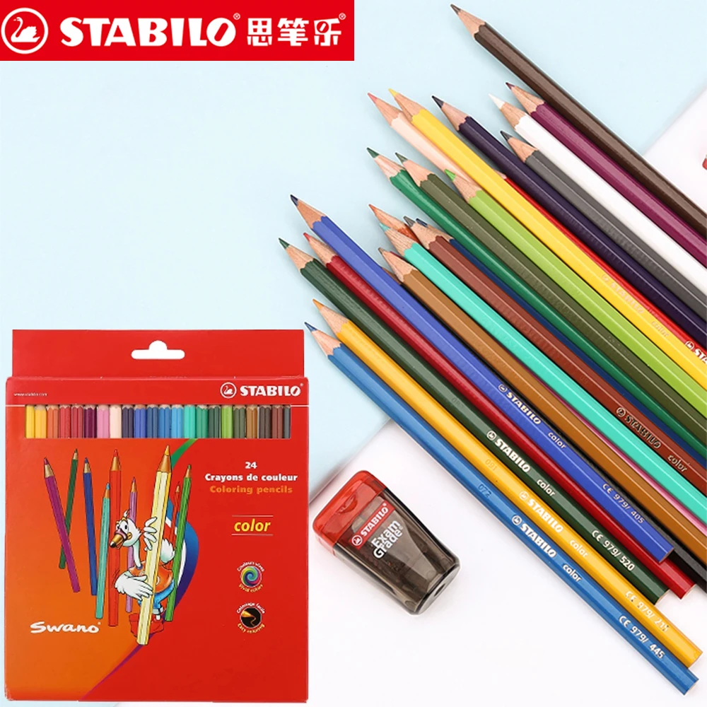 

24 Colors German Stabilo 1924 Water-soluble Colored Pencils Hand-painted Hand-painted Professional Students with Painting Set