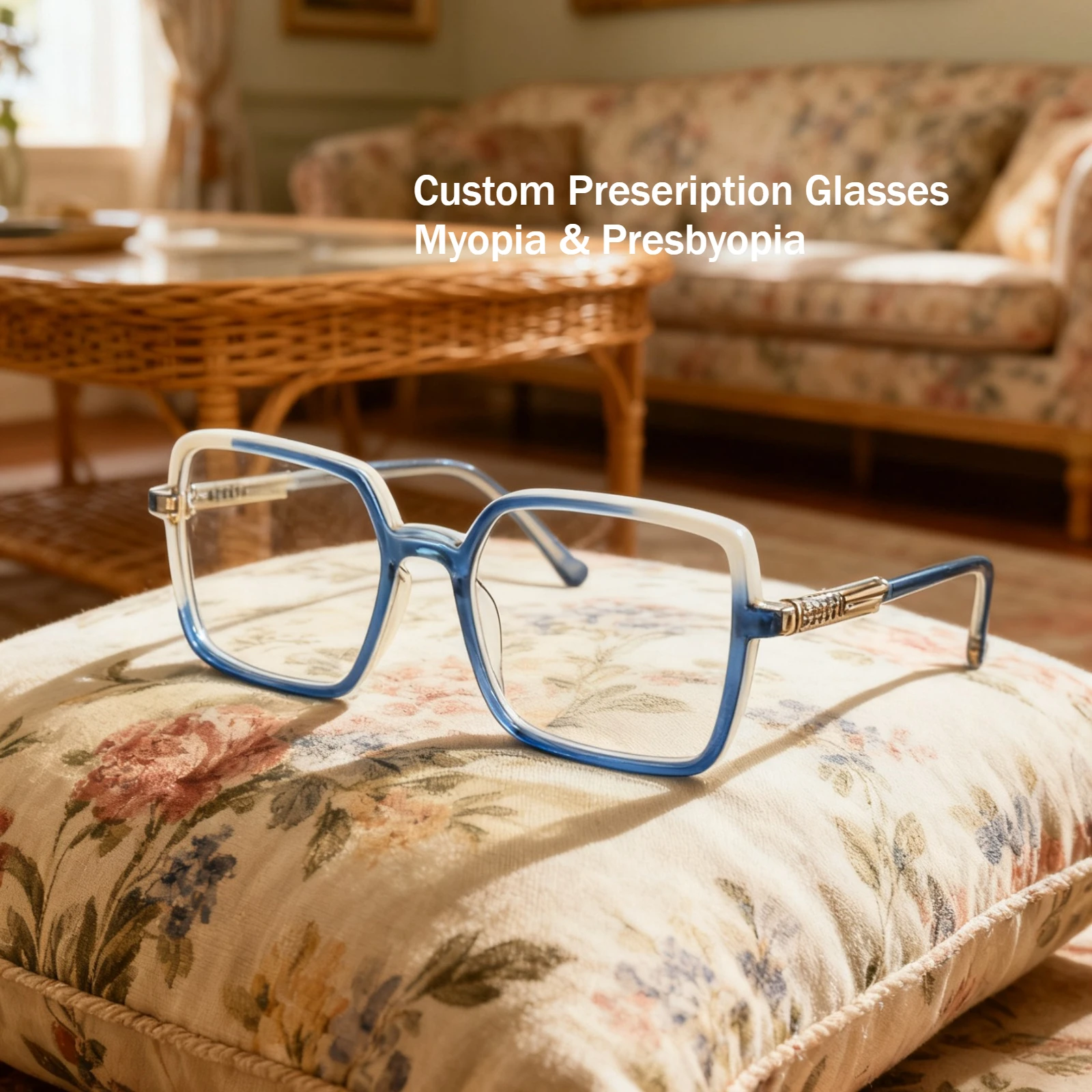 SHINU Photochromic Glasses Women Acetate Frame Big Size Myopia Graduated Glasses Ladies Photo Pink Blue Purple Custom