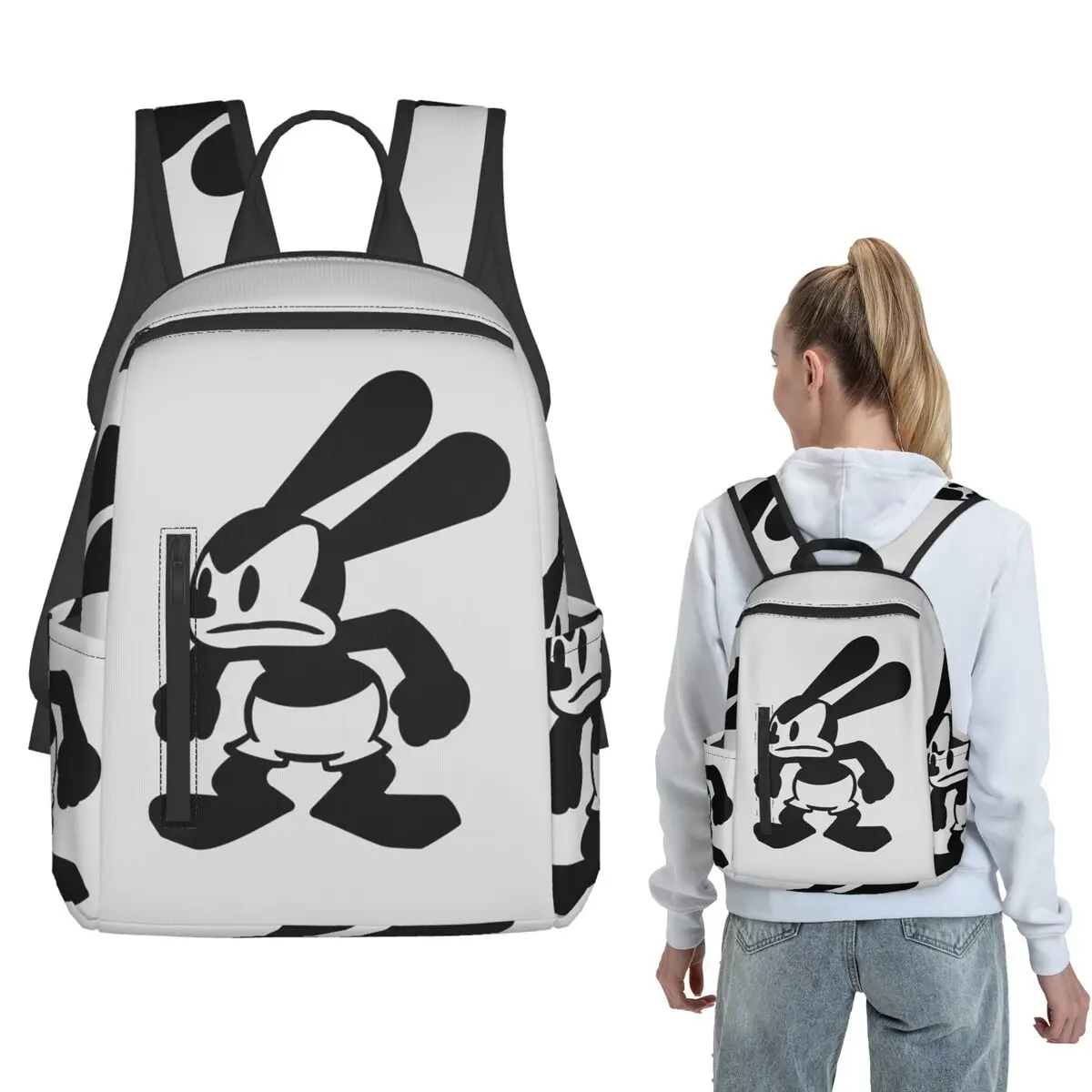 

Angry Oswald Backpack Large Capacity Children BookBag School Bag Shoulder Bags for Men Women