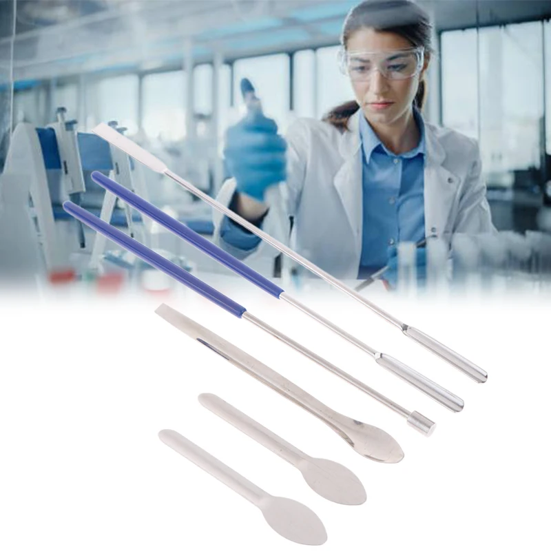 Sample Weighing Spoon Laboratory Supplies Stainless Steel Medicine Spoon Thickened Single/Double/Square-Head Drug Reagents