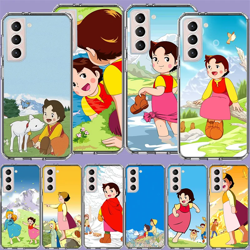 Heidi Cartoon Clear Phone Cases for Samsung S26 Ultra Galaxy S25 Edge S24 S23 FE S21 Plus S20 S22 S10 Cover Patterned Compatible